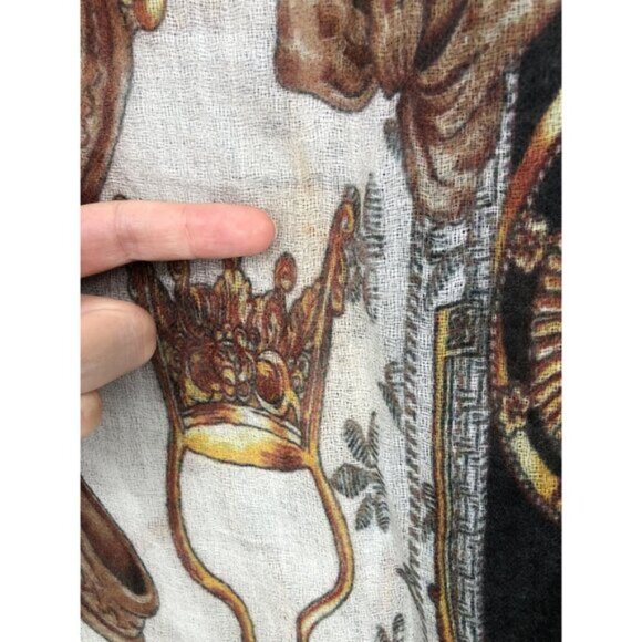 Captiva Cashmere Equestrian Featherweight Scarf Black & Gold Old Money Preppy - Picture 6 of 8